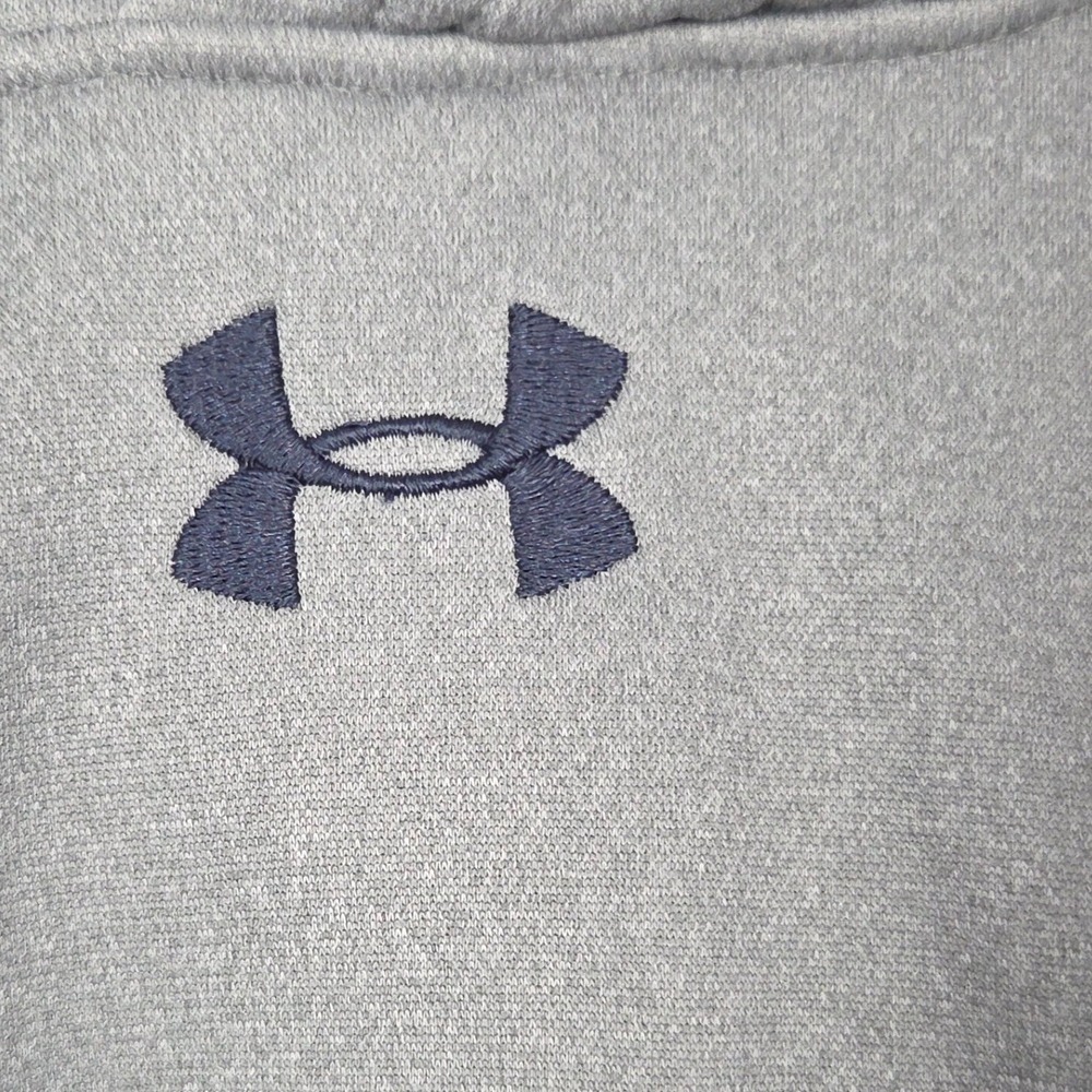Under Armour Storm Coldgear Hoodie Mens Small Gray Pullover Fleece Loose Fit New - Picture 4 of 10